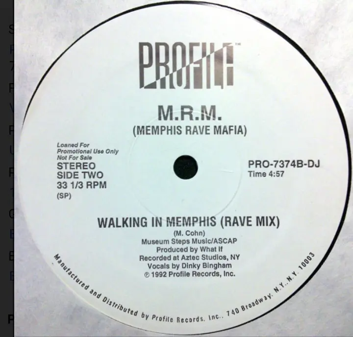 M.R.M. (Memphis Rave Mafia) – Walking In Memphis 