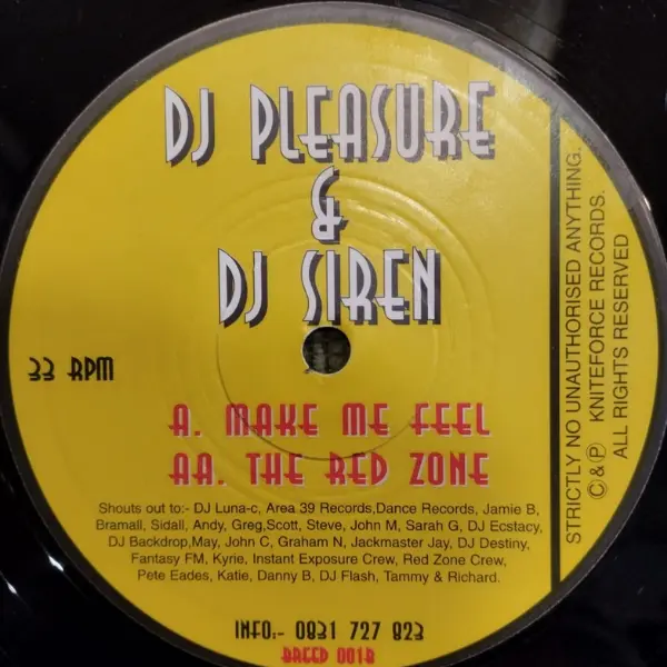 DJ Pleasure & DJ Siren – Make Me Feel / The Red Zone