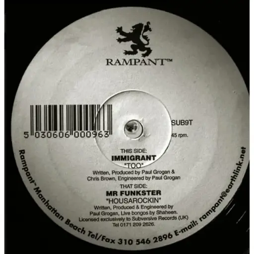 [0F054] Immigrant / Mr. Funkster – Too / Housarockin'