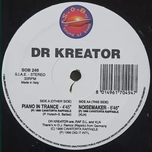 [J01033] Dr. Kreator – Piano In Trance/Noisemaker