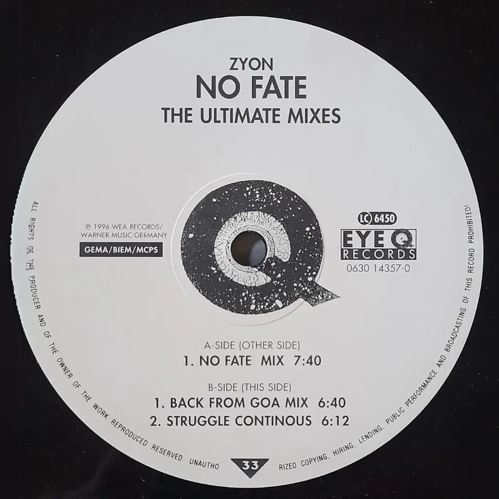 Zyon – No Fate (The Ultimate Mixes)