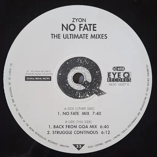 [J01034] Zyon – No Fate (The Ultimate Mixes)